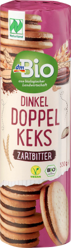 330 Doppelkeks g Kekse, Naturland, Dinkel Zartbitter,