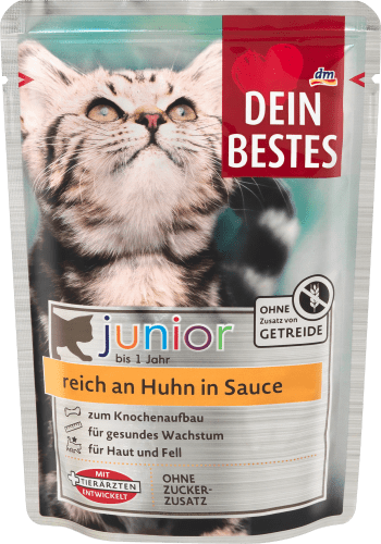 Junior, in g Sauce, Huhn Nassfutter mit 100 Kitten Katze