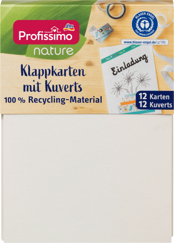 nature Klappkarten-Set mit Kuverts 12 Recycling-Material, aus St