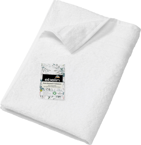 Handtuch aus Frottee weiß 100 % Baumwolle GOTS-zertifiziert, 1 St