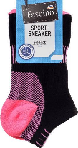 Sport Sneaker, schwarz & pink, Gr. 35-38, 2 St