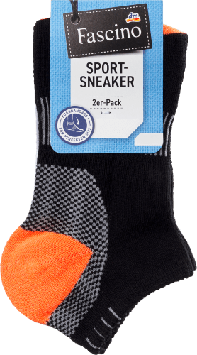 Sport Sneaker, schwarz & orange, Gr. 35-38, 2 St