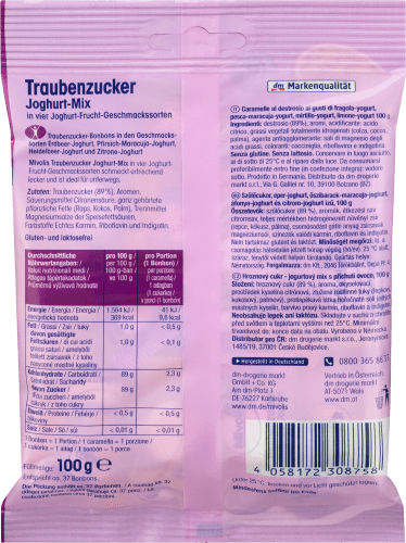 g Traubenzucker, 100 Joghurt-Mix,