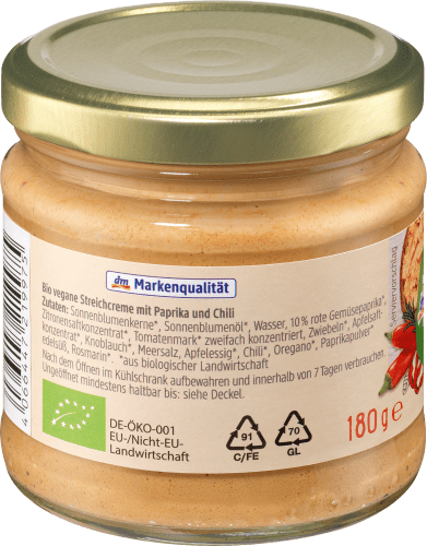 Brotaufstrich, Streichcreme Paprika-Chili, g 180