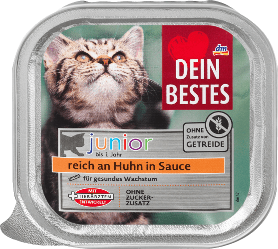 Nassfutter Katze Kitten, reich an Huhn in Sauce, Junior, 100 g