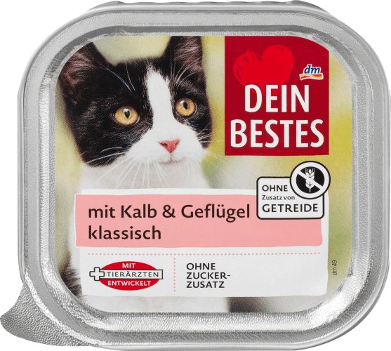 Nassfutter Katze mit Kalb & Geflügel, 100 g | Nassfutter Katze