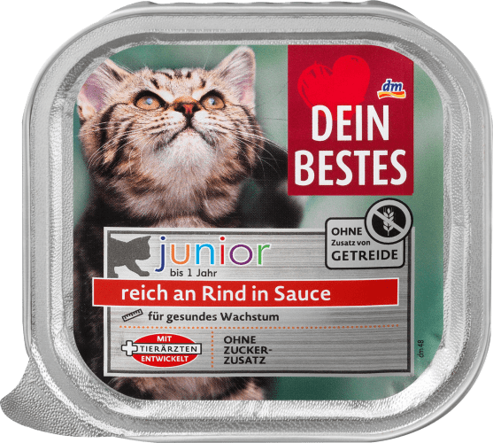 Nassfutter Katze Kitten mit Rind in Sauce, Junior, 100 g