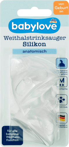 Ventilsauger Weithals Silikon, Gr. M, von Geburt an, anatomisch, Universalgröße, 2 St