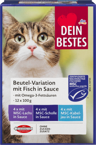 1,2 Katze Multipack g), Fisch, kg (12x100 Nassfutter MSC-zertifiziert, mit