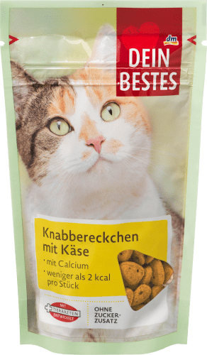 Katzenleckerli Knabbereckchen mit Käse, 65 g | Snacks für Katzen