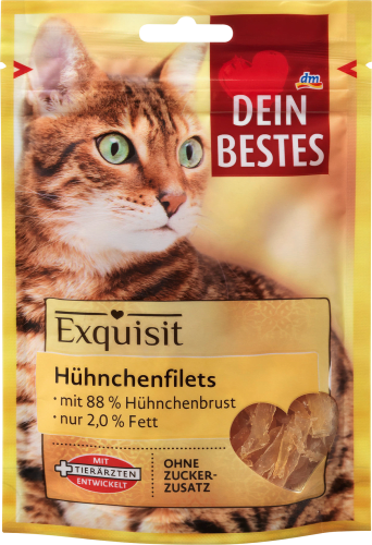 Katzenleckerli Hühnchenfilets, Exquisit, g 50