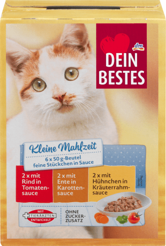 Nassfutter Katze mit & Ente Mahlzeit g 300 (6x50 Sauce, in Rind g), kleine Huhn