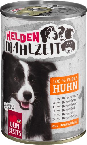 Nassfutter Huhn, Hund mit Heldenmahlzeit, 400 g