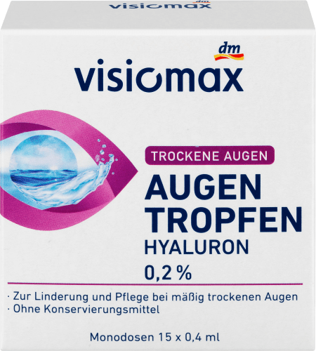 Augentropfen mit 0,2% Hyaluron, ohne Konservierungsmittel, 15 St