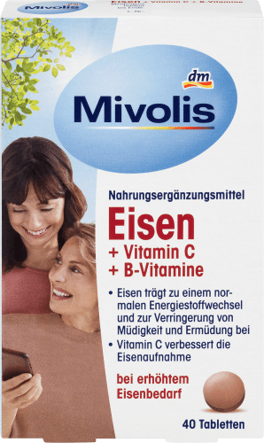 Eisen + Vitamin C + B-Vitamine, Tabletten, 40 St., 25 g | Gedächtnis & Konzentration