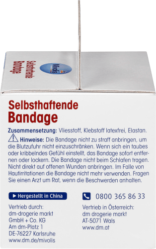 Selbsthaftende Bandage, 6 St x 1 m 5 (gedehnt), Rolle, cm 1