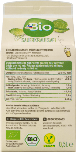 Direktsaft, Sauerkraut Meersalz, 500 ml mit