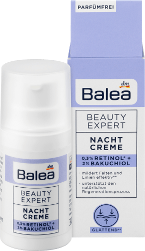 Beauty Expert Nachtcreme 0,3% Retinol* & 2% Bakuchiol, 30 ml