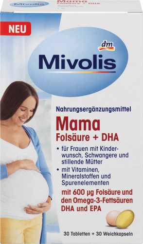 Mama Folsäure + Weichkapseln Tabletten 41 30 St. St., 30 g + DHA