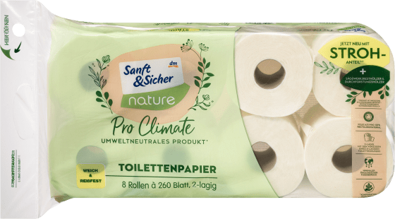 Toilettenpapier Pro Climate nature Blatt), 2--lagig St Stroh (8x260 8