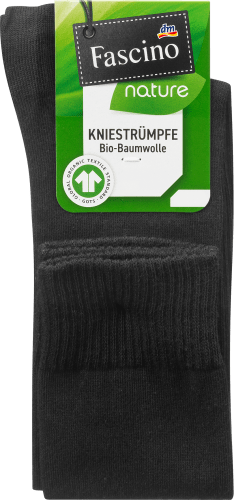 Kniestrümpfe St schwarz, Bio-Baumwolle, 35-38, Gr. mit 1