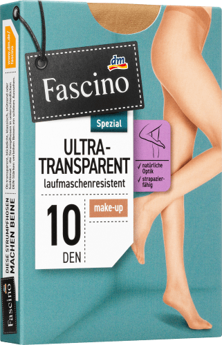 Strumpfhose ultra-transparent 10 DEN, Gr. 38/40, make-up, 1 St