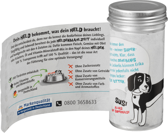 Vitamin-Mineralstoff-Mix, Heldenmahlzeit, g Nahrungsergänzung Hund 125
