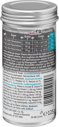 Nahrungsergänzung Hund Vitamin-Mineralstoff-Mix, Heldenmahlzeit, 125 g