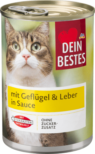 Nassfutter für Katzen, mit Geflügel in Leber g Sauce, 400 und