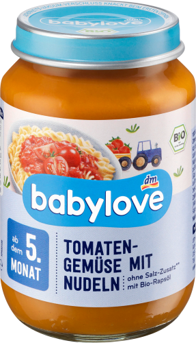 dem ab mit 5.Monat, g Tomatengemüse Nudeln Menü 190