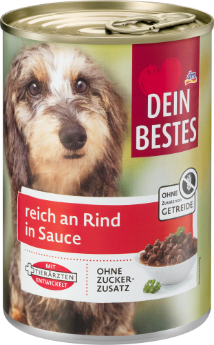 Nassfutter Hund mit Rind in Sauce, 400 g