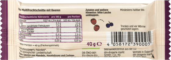 Fruchtschnitte Himbeer Cassis, & 40 g