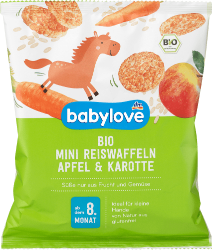 Babysnack Reiswaffeln Apfel & Karotte, ab dem 8. Monat, 35 g | Snacks für Kinder