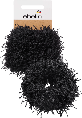 3 Wuschel-Haargummis schwarz, St