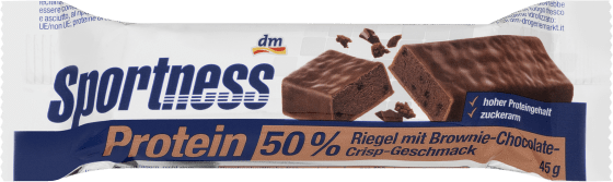 45 50%, Chocolate Brownie Proteinriegel Geschmack, Crisp g
