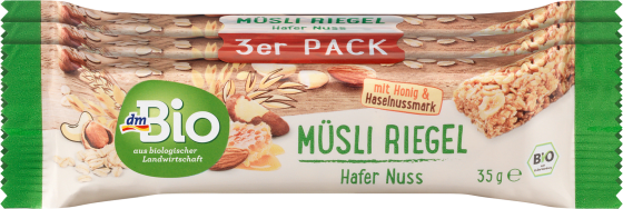 3er Hafer Müsliriegel, Pack, 105 Nuss, g