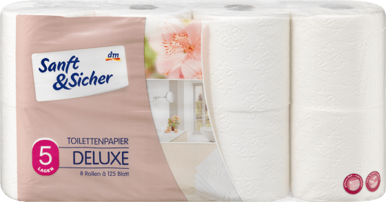 Toilettenpapier Deluxe 5-lagig (8x125 Blatt), 8 St | Toilettenpapier