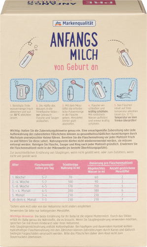 Anfangsmilch Pre Bio von g an, Geburt 600