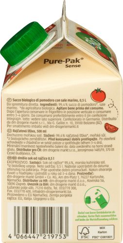 Meersalz, Tomaten 500 mit demeter, Direktsaft, ml
