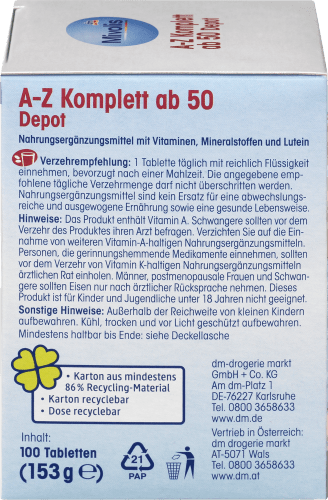 A-Z Komplett Depot ab 50, St, 100 g Tabletten, 153