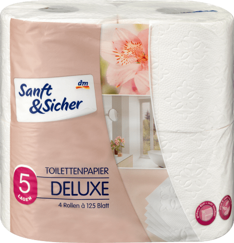Toilettenpapier Deluxe 5-lagig (4x125 Blatt), 4 St