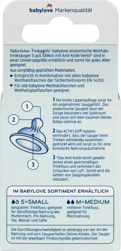 Trinksauger Weithals Silikon, Geburt Gr. von S, 2 anatomisch, St an, Universalgröße