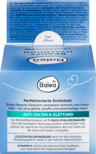 Gesichtscreme Anti Falten Beauty Hyaluron LSF ml 15, 50