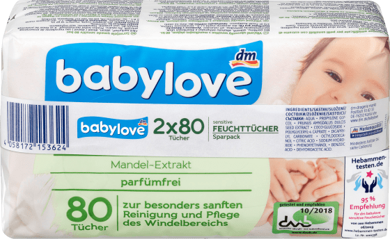 babylove sensitive Feuchttücher 160 2x80St, St