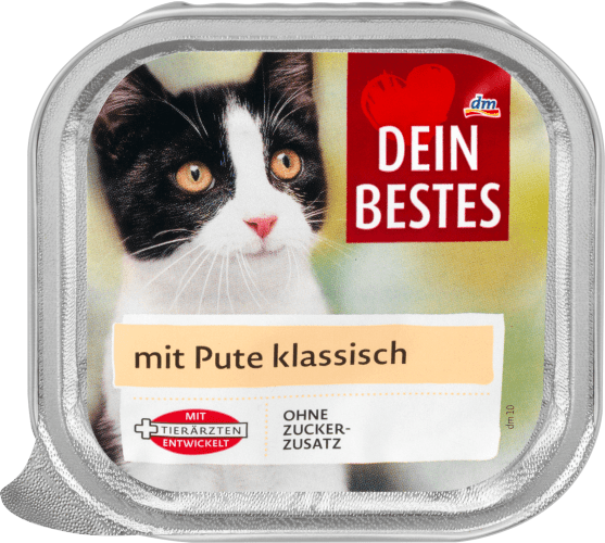 Nassfutter für Katzen mit Pute, klassisch, 100 g