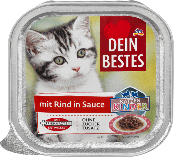 Nassfutter Sauce, g Rind, junge Katzen mit Lebensmonat in für Katzenkinder 12. zum bis 100