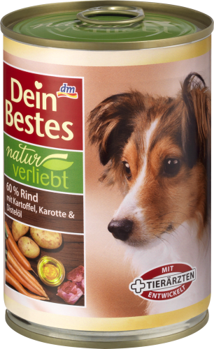 naturverliebt Nassfutter für Hunde, Karotte Kartoffel, und Distelöl, mit % Rind 60 400 g