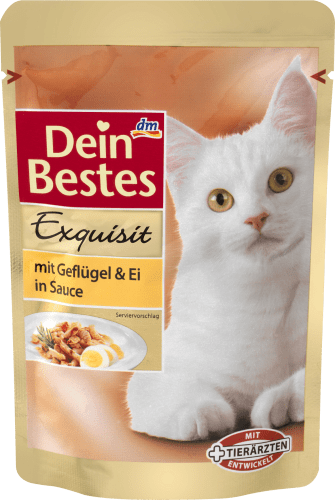 g mit für Nassfutter Ei, Geflügel & in Exquisit 85 Sauce, Katzen