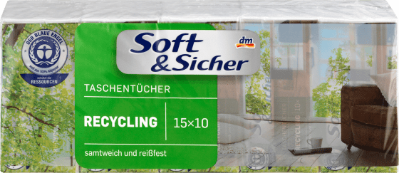 Taschentücher Recycling (15 Stück), 10 15 Btl x