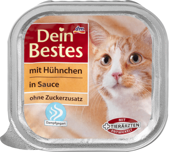 Nassfutter für Katzen mit Hühnchen, in Sauce, 100 g